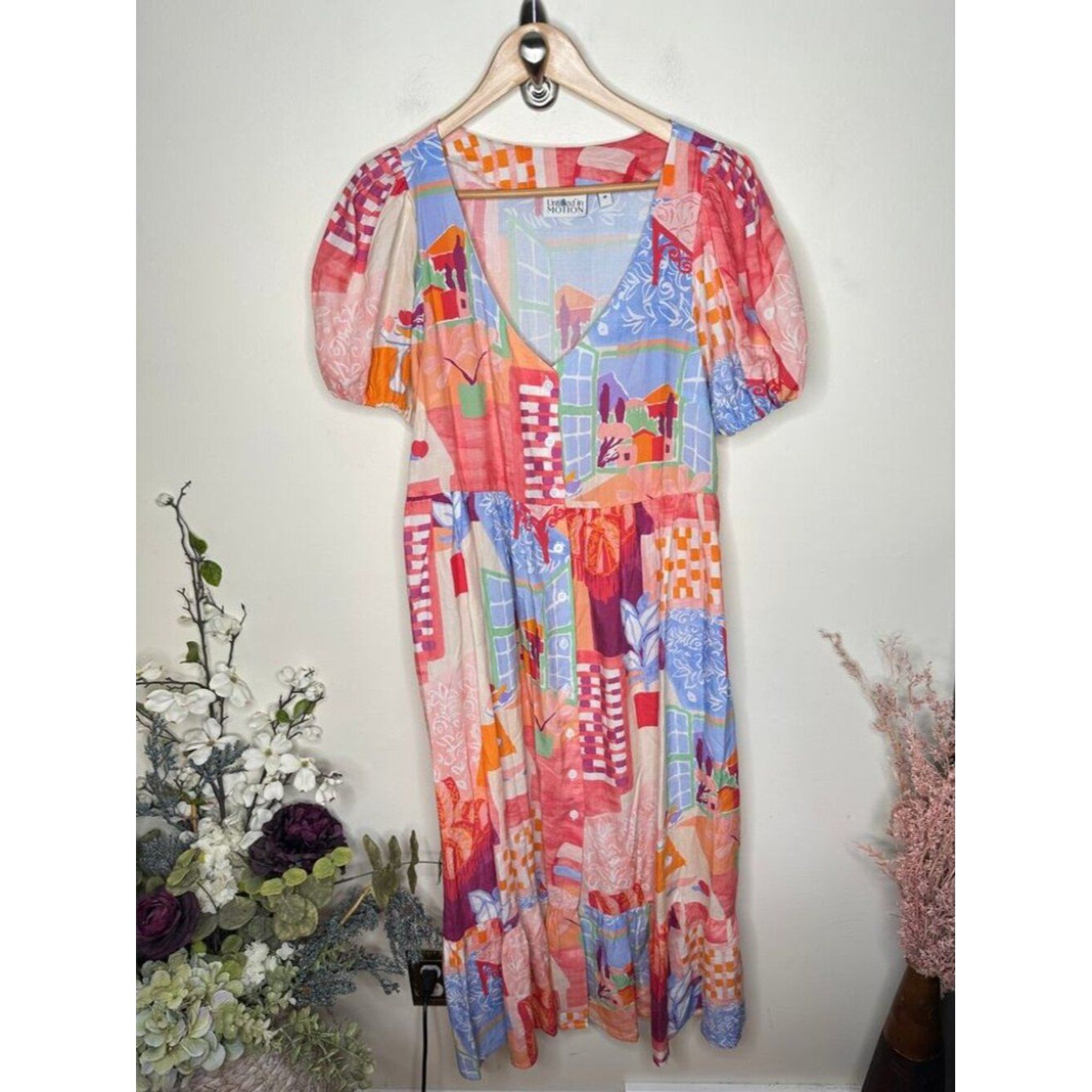Untitled In Motion Caleo Maxi Dress In Room With A View Print Tropical Shift M — image 6 of 7